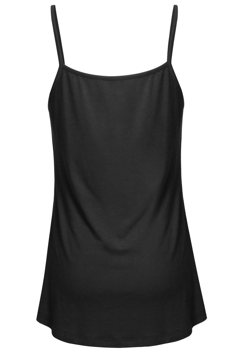 BEPEI Spaghetti Strap Tank Top, Sleeveless Cami Shirts Summer Beach Comfy Wear,Black,Medium - Image 2